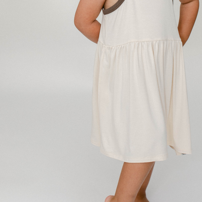 The Willow Strappy Dress in Coconut Cream