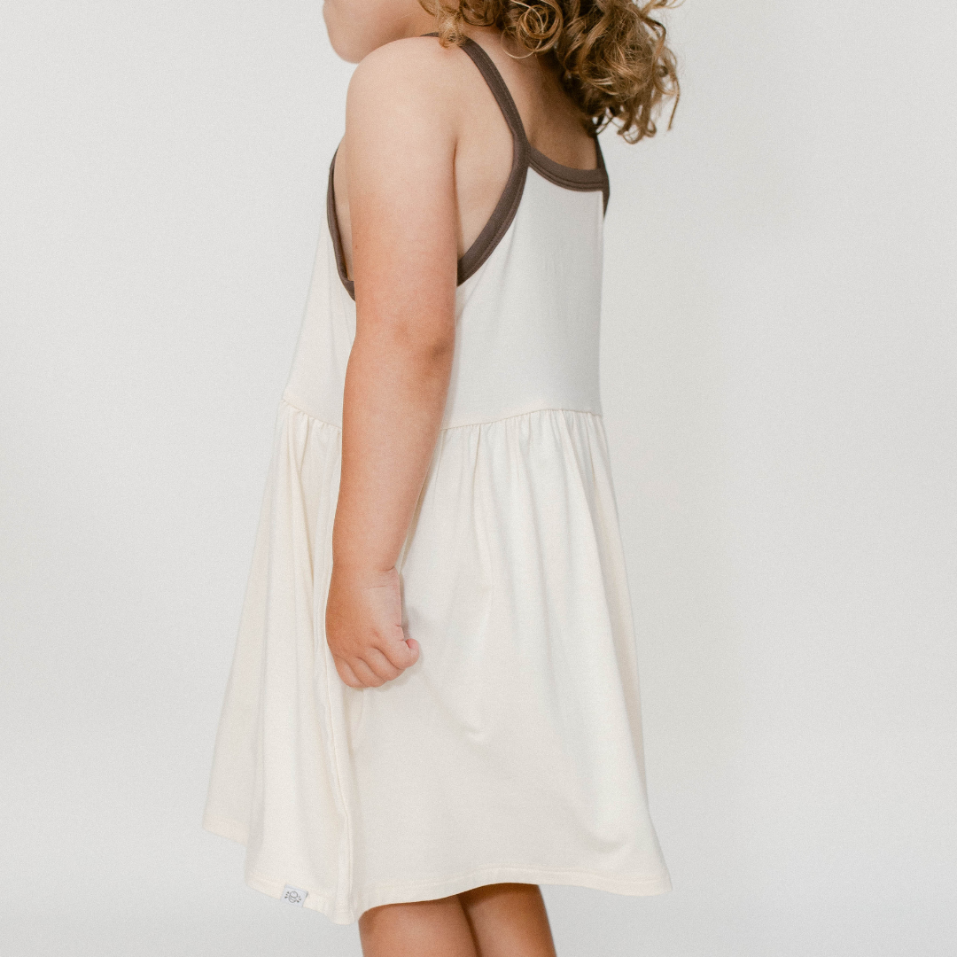 The Willow Strappy Dress in Coconut Cream