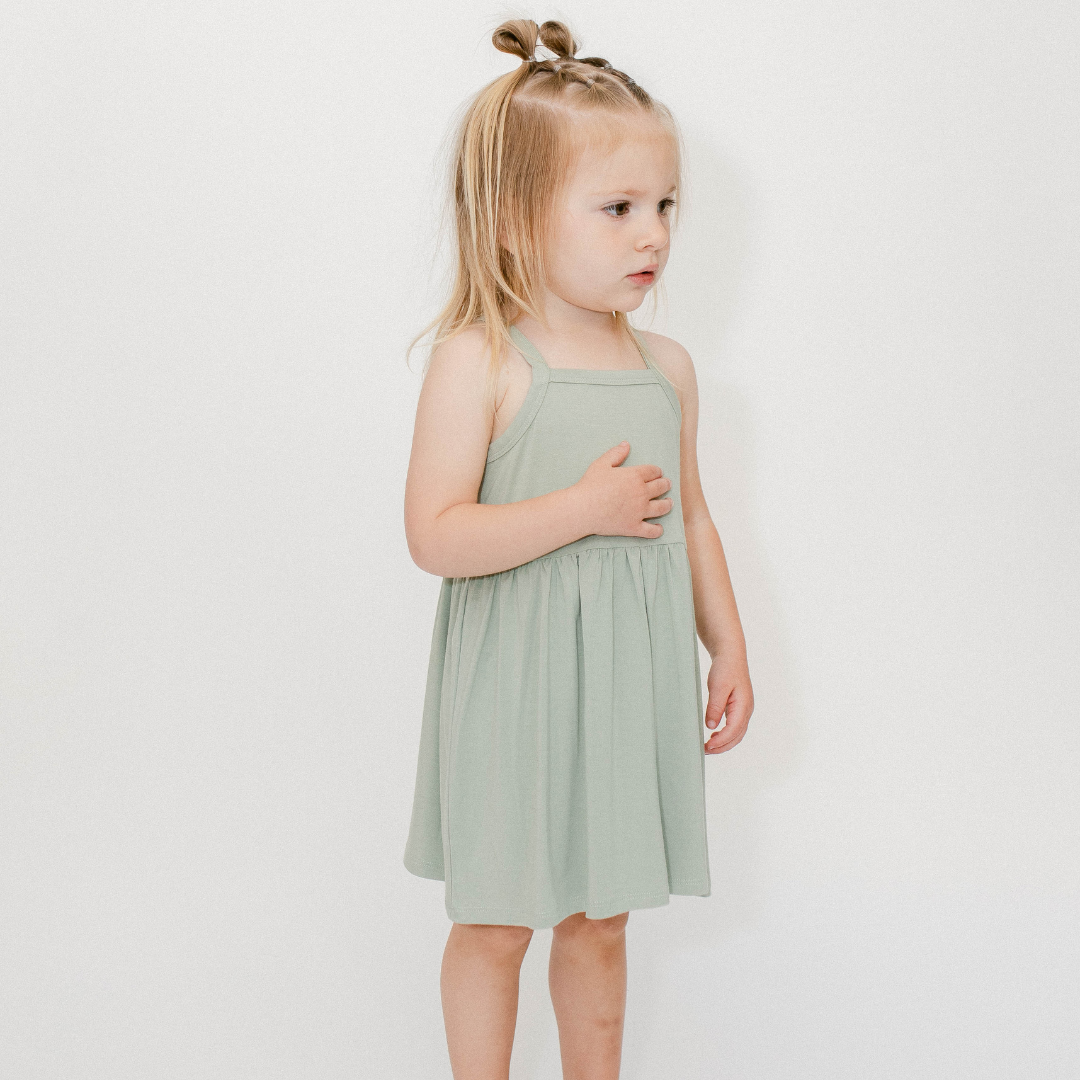 The Willow Strappy Dress in Sage