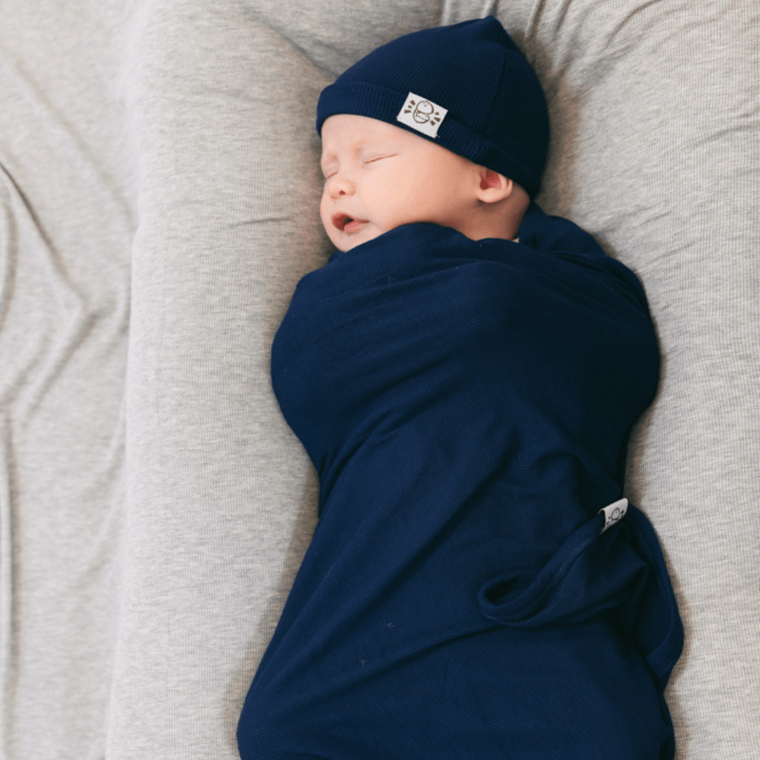 Swaddle in Navy (Ribbed) - Coconut Pops