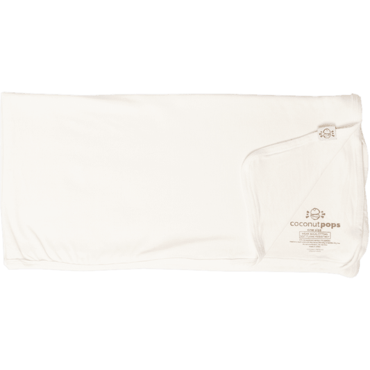 Swaddle in White (Ribbed) - Coconut Pops